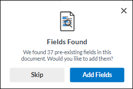 Fields Found window